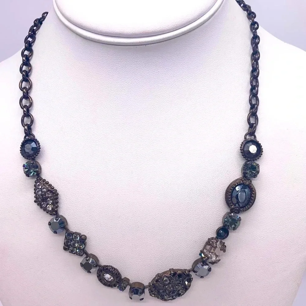 Sorrelli Black Gray Crystal Necklace